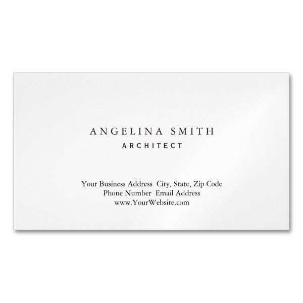 Modern Simple Minimalist White Professional  Magnet