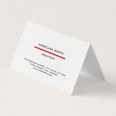 Modern Simple Minimalist White Red Professional