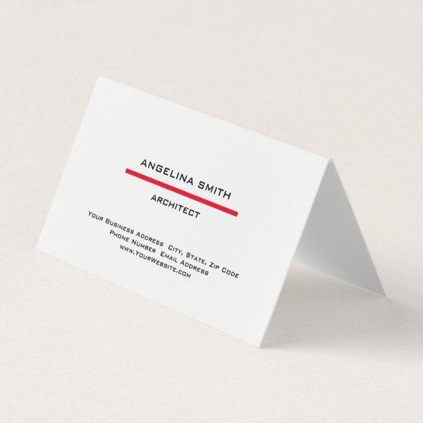 Modern Simple Minimalist White Red Professional