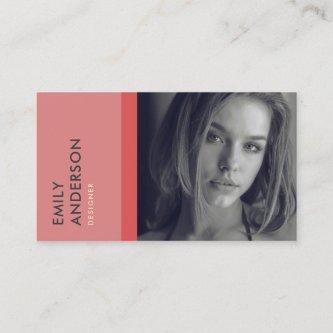 MODERN SIMPLE PINK RED PERSONAL PHOTO IDENTITY