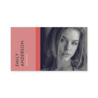 MODERN SIMPLE PINK RED PERSONAL PHOTO IDENTITY