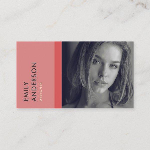 MODERN SIMPLE PINK RED PERSONAL PHOTO IDENTITY