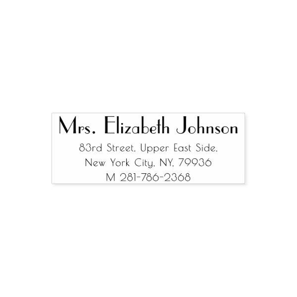 Modern Simple Plain Elegant For Her Return Address Self-inking Stamp