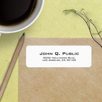 Modern Simple Plain White Address Label