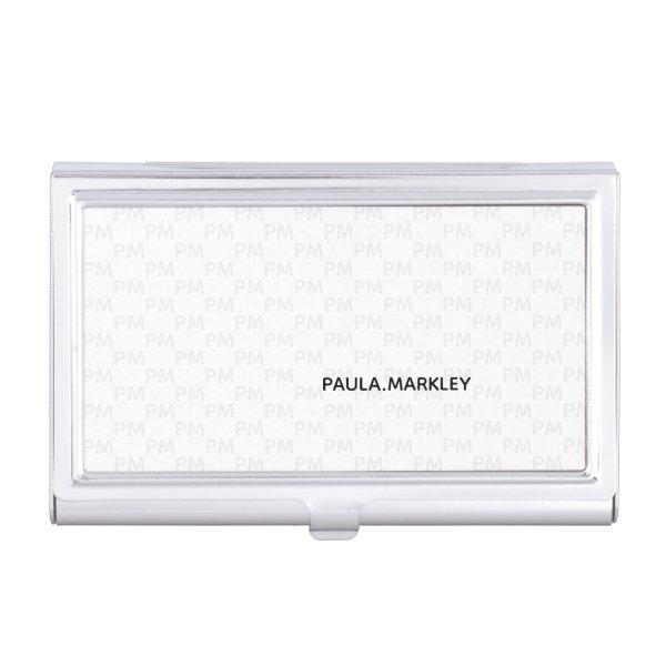 Modern Simple Plain White Gray Monogram Pattern  Case