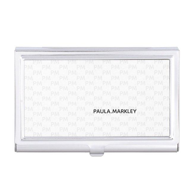Modern Simple Plain White Gray Monogram Pattern Case