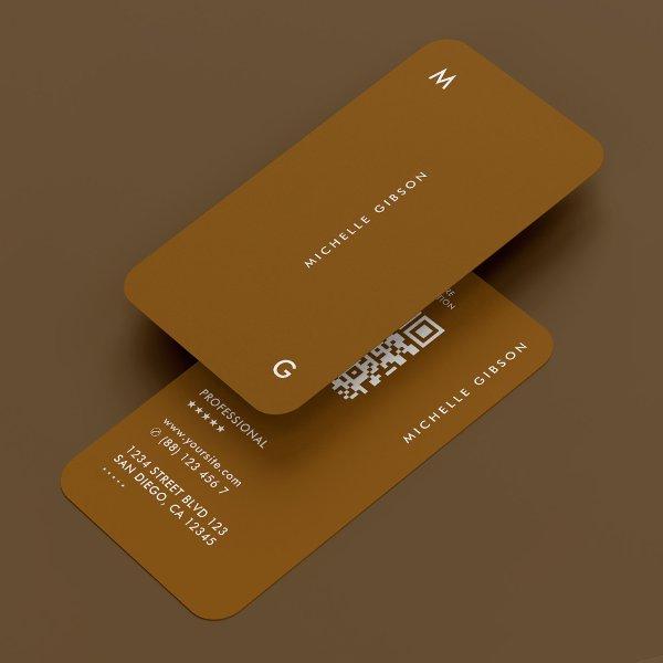 Modern Simple Professional Chocolate Brown QR
