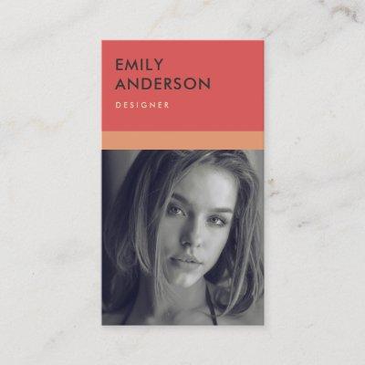MODERN SIMPLE RED PEACH PERSONAL PHOTO IDENTITY