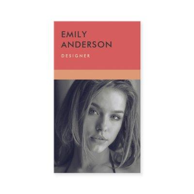 MODERN SIMPLE RED PEACH PERSONAL PHOTO IDENTITY