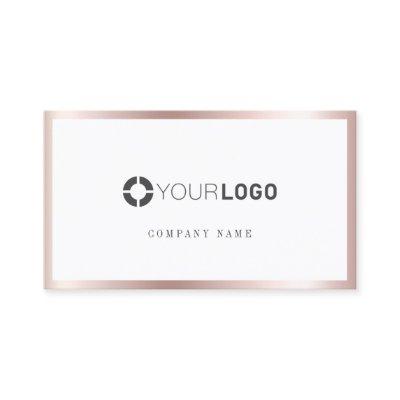 Modern simple rose gold border company logo