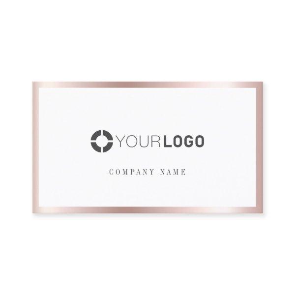 Modern simple rose gold border company logo