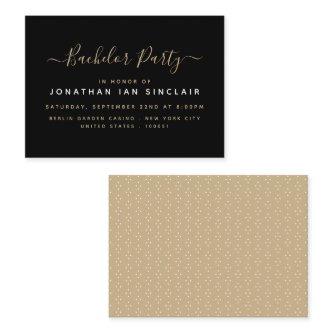 Modern Simple Script Bachelor Party Ticket Invite
