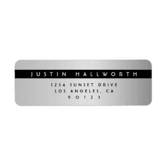 Modern Simple Silver Look Return Address Label