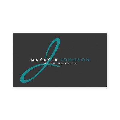 Modern & Simple teal blue Monogram Professional