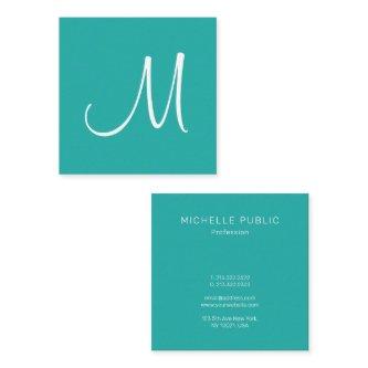 Modern Simple Template Trendy Teal Elegant Square