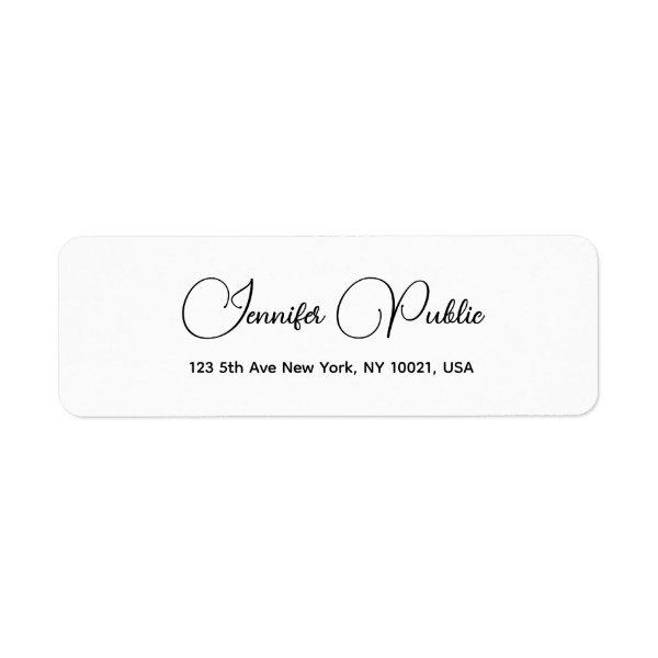Modern Simple Template Typography Return Address Label