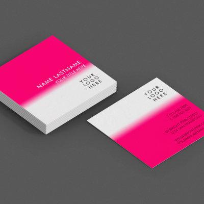 Modern Simple Unique Your Logo Bright Pink White Square