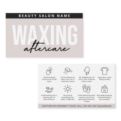 Modern Simple Waxing Aftercare Card Hair Removal