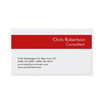 Modern Simple White Red Stripe