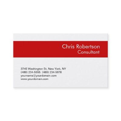 Modern Simple White Red Stripe