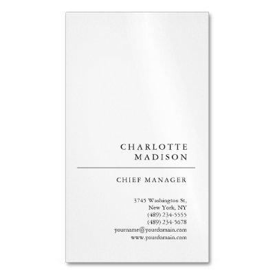 Modern Simple White Trendy Minimalist Plain   Magnet