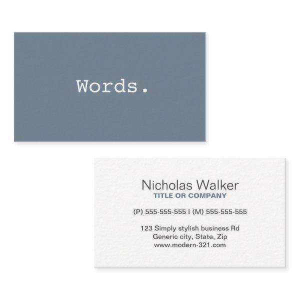 Modern simple writer publisher editor slate gray