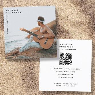 Modern Singer Musician Photo Performer QR Code  Square