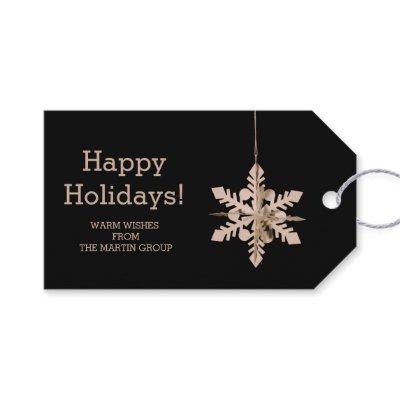 Modern Snowflake Corporate Seasonal Greetings  Gift Tags