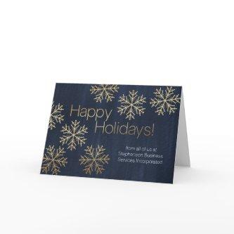 Modern Snowflake Happy Holidays Business Greeting Holiday Card