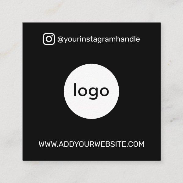Modern social media add your logo photo QR code Square