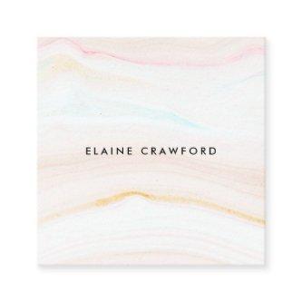 Modern soft pastel blush pink marble agate pattern square