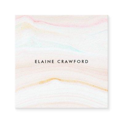 Modern soft pastel blush pink marble agate pattern square