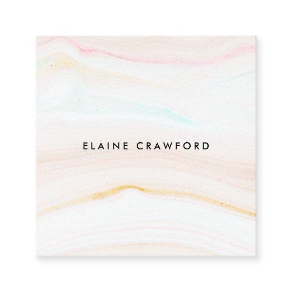 Modern soft pastel blush pink marble agate pattern square