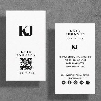 Modern Solid Monogram Initials QR Code