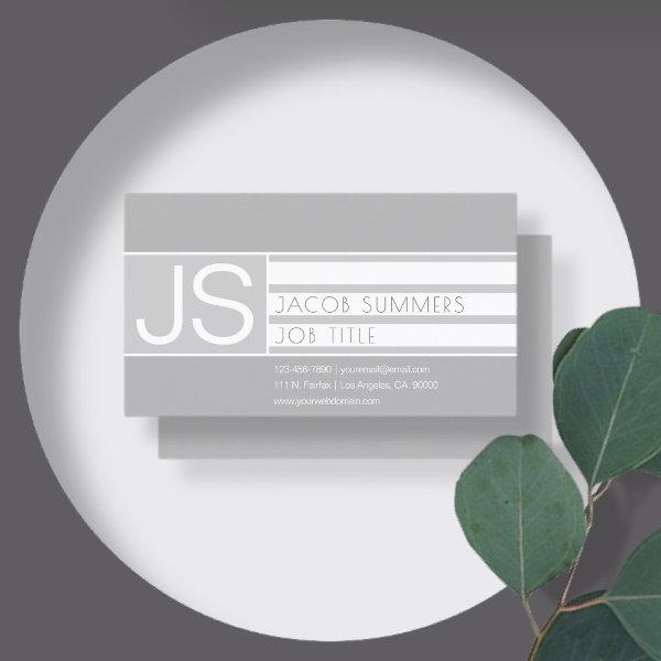 Modern Sophisticated Geometric Monogram Grey
