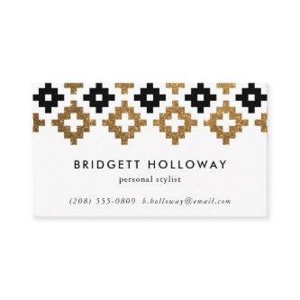 Modern Southwest Blanket Black and Gold Glitter