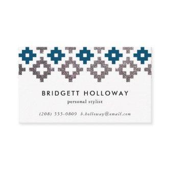 Modern Southwest Blanket Navy and Silver Glitter