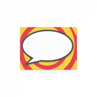 Modern Speech Bubble Funny Comic Book Post-it Notes