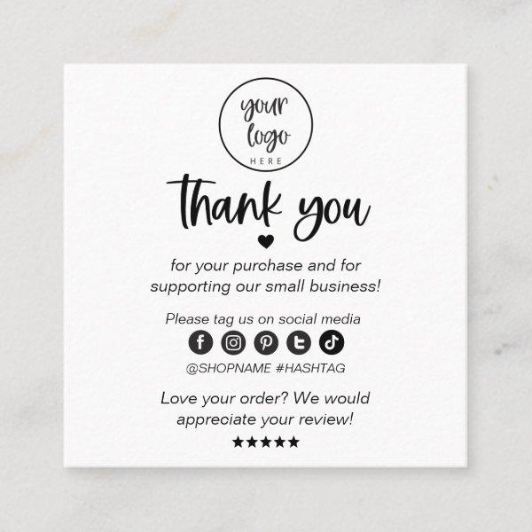 Modern Square Business Thank You For Order Insert