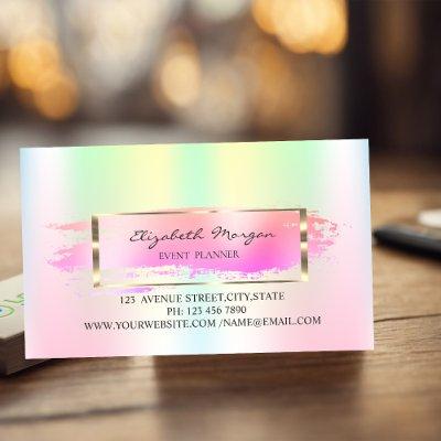 Modern Striped,Brush Stroke,Gold Frame Iridescent  Magnet