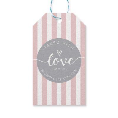 modern stripes home baked goods monogram gift tags