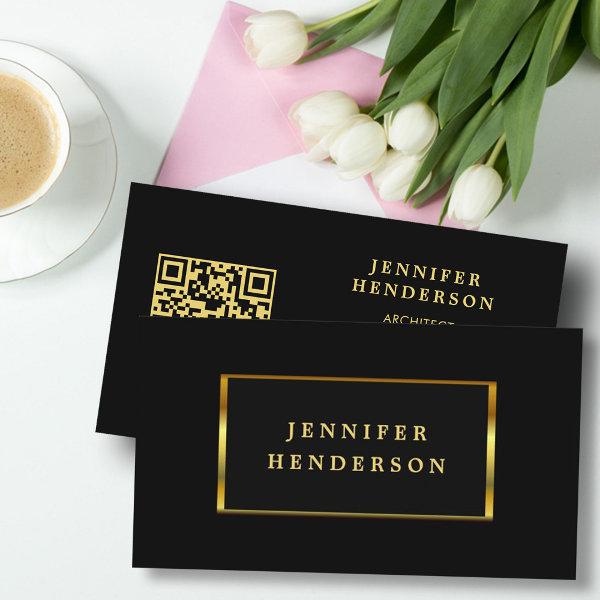 Modern stylish black gold QR code professional