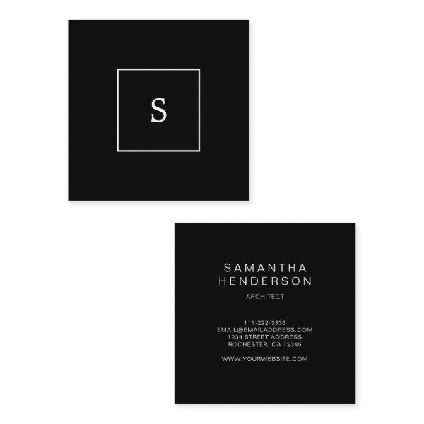 Modern stylish black white professional monogram square