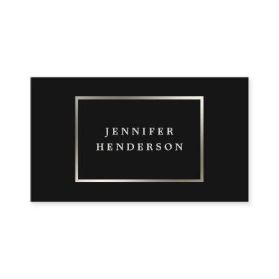 Modern stylish chic black and silver professional