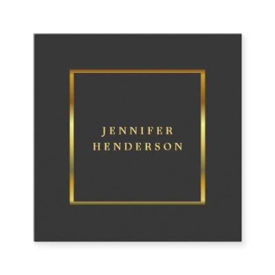 Modern stylish dark gray gold professional square  square