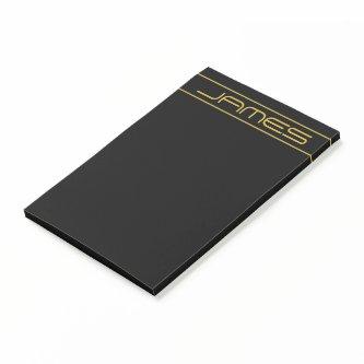 Modern Stylish Editable Gold Text & Line Stripes Post-it Notes