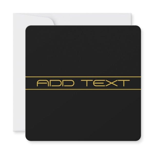 Modern Stylish Editable Gold Text & Stripes Invitation