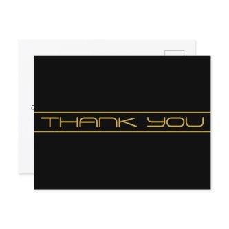 Modern Stylish Editable Gold Text & Stripes Postcard