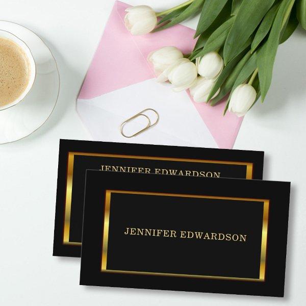 Modern stylish Gold frame on Black professional
