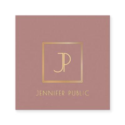 Modern Stylish Gold Monogram Template Trendy Chic Square